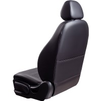 Авточехлы «Lord Auto Турин Экокожа» Lada Kalina ll 2015 г.в., раздельная задняя спинка и сиденье (универсал/люкс/кросс, чёрный/чёрный)