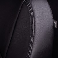Авточехлы «Lord Auto Турин Экокожа» Mazda lll-3 06.2013-05.2019 г.в., раздельная задняя спинка, с подлокотником (BМ седан/хэтчбек, чёрный/чёрный)