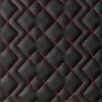 Экокожа стёганая «intipi» Chain (чёрный/красный, ширина 1.35 м, толщина 5.85 мм)