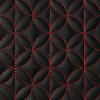 Экокожа стёганая «intipi» Round (чёрный/красный, ширина 1.35 м, толщина 5.85 мм)