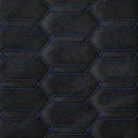 Замша искусственная стёганая «intipi» Lamborghini (чёрный/синий, ширина 1.35 м, толщина 5.9 мм)