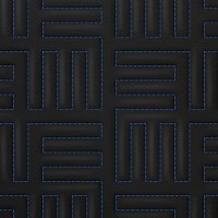 Экокожа стёганая «intipi» Maze (чёрный/синий, ширина 1.35 м, толщина 5.85 мм)