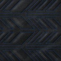 Замша искусственная стёганая «intipi» Plumage (чёрный/синий, ширина 1.35 м, толщина 5.9 мм)