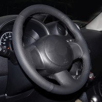 Оплетка на руль из «Premium» экокожи Nissan Almera 2013 г.в. (черная)